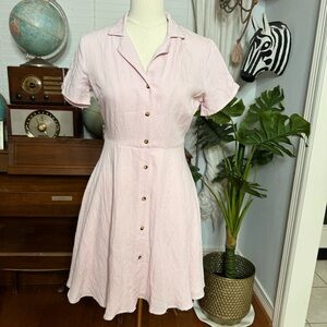 For Good pink button front dress